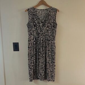 Charter Club Black and Cream Midi Dress